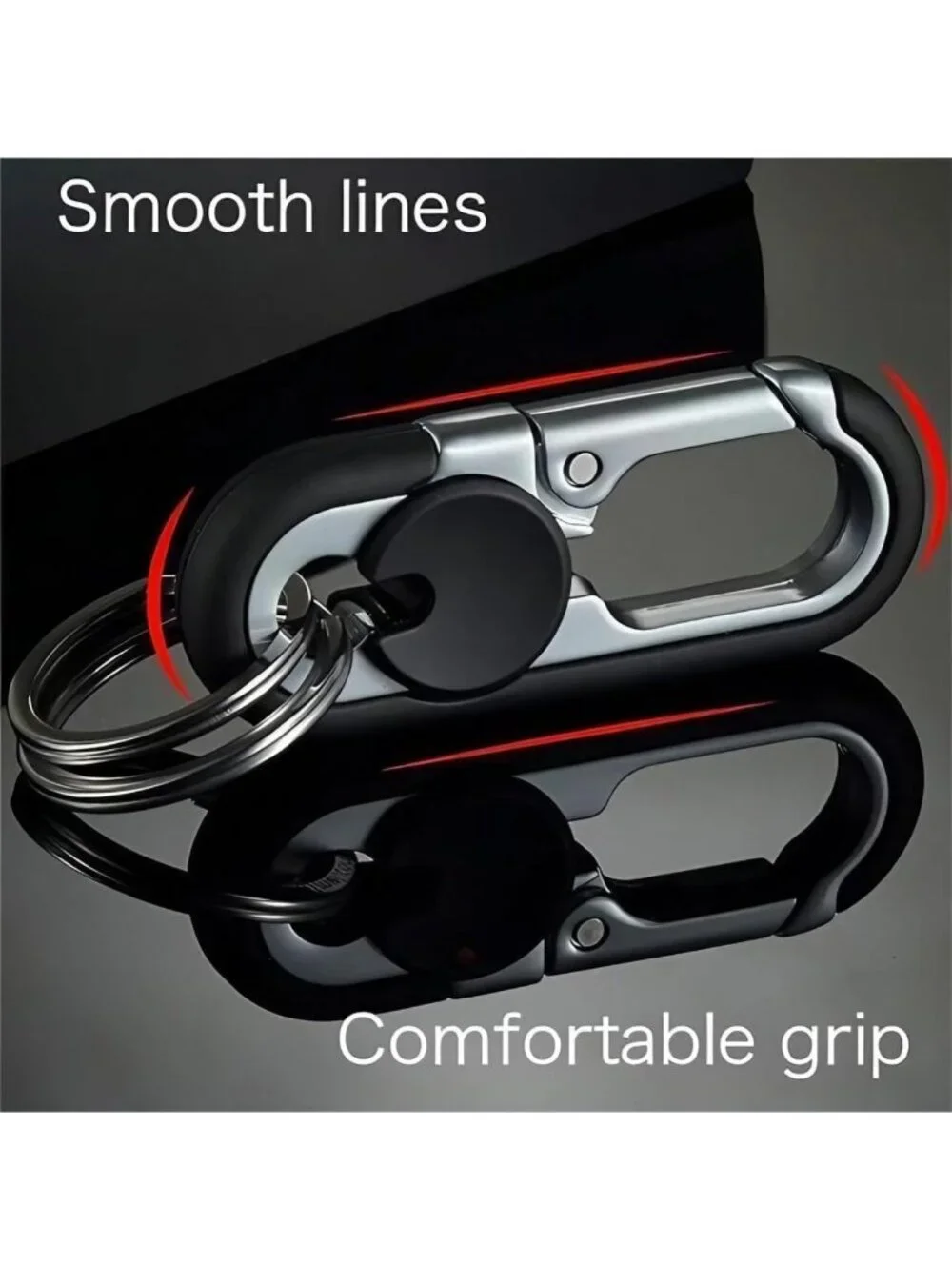 Personalized Stainless Steel Car Keychain Set for Men & Women - 3pcs Black